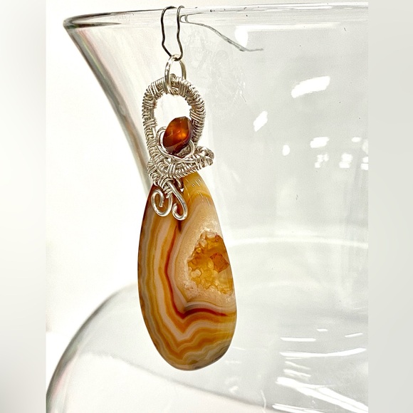 HANDMADE Agate Stone Hand Wrapped Pendant - Picture 10 of 10